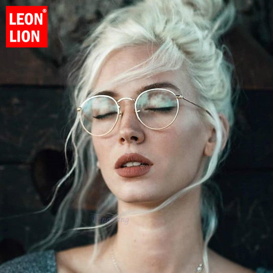 LeonLion Tükör Fém Napszemüvegek Női Vintage Márka Designer Lapos Kerek Szemüvegek UV400 Street Beat Oculos De Sol Gafas