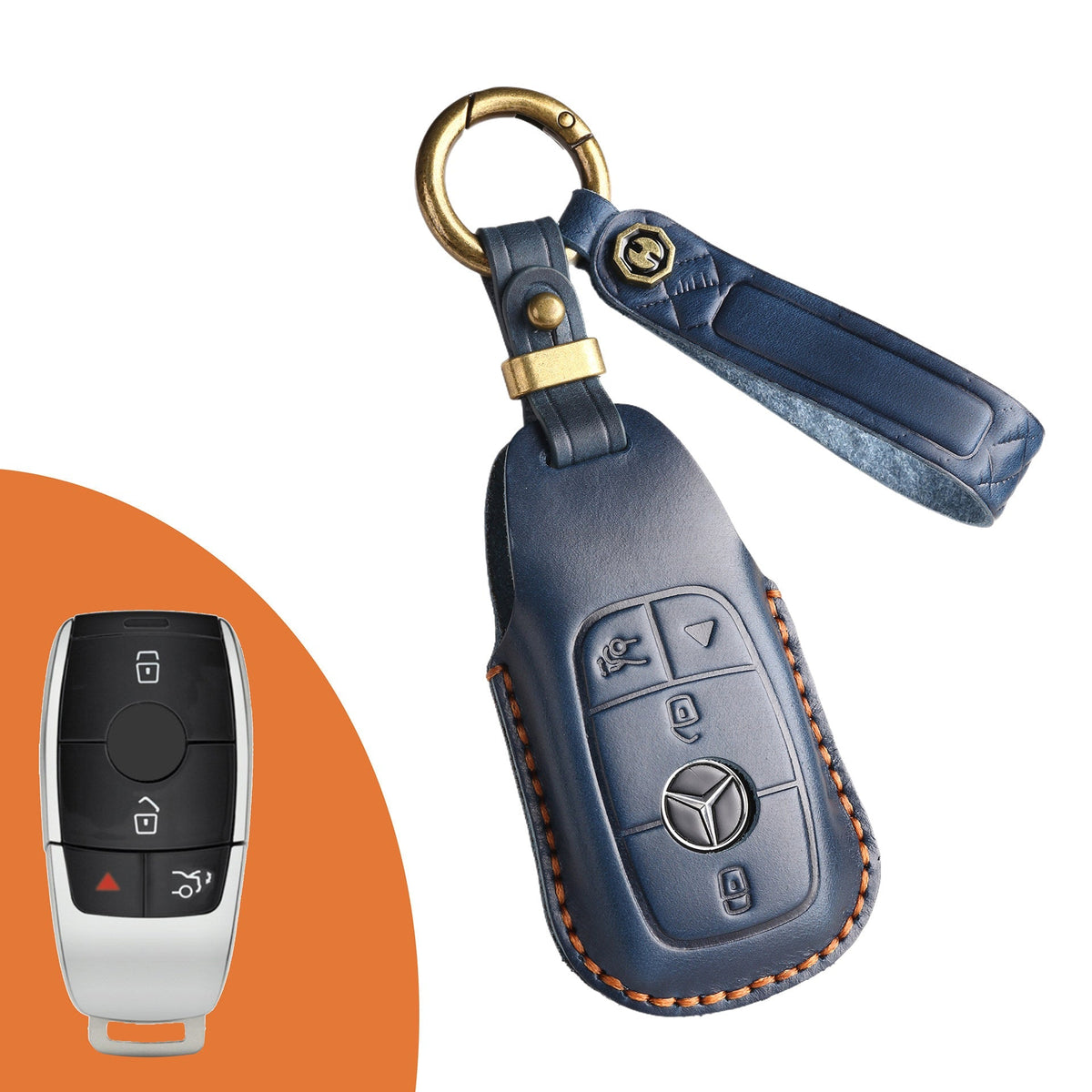 Top-Grain-Leder-Mercedes-Schlüsseletui