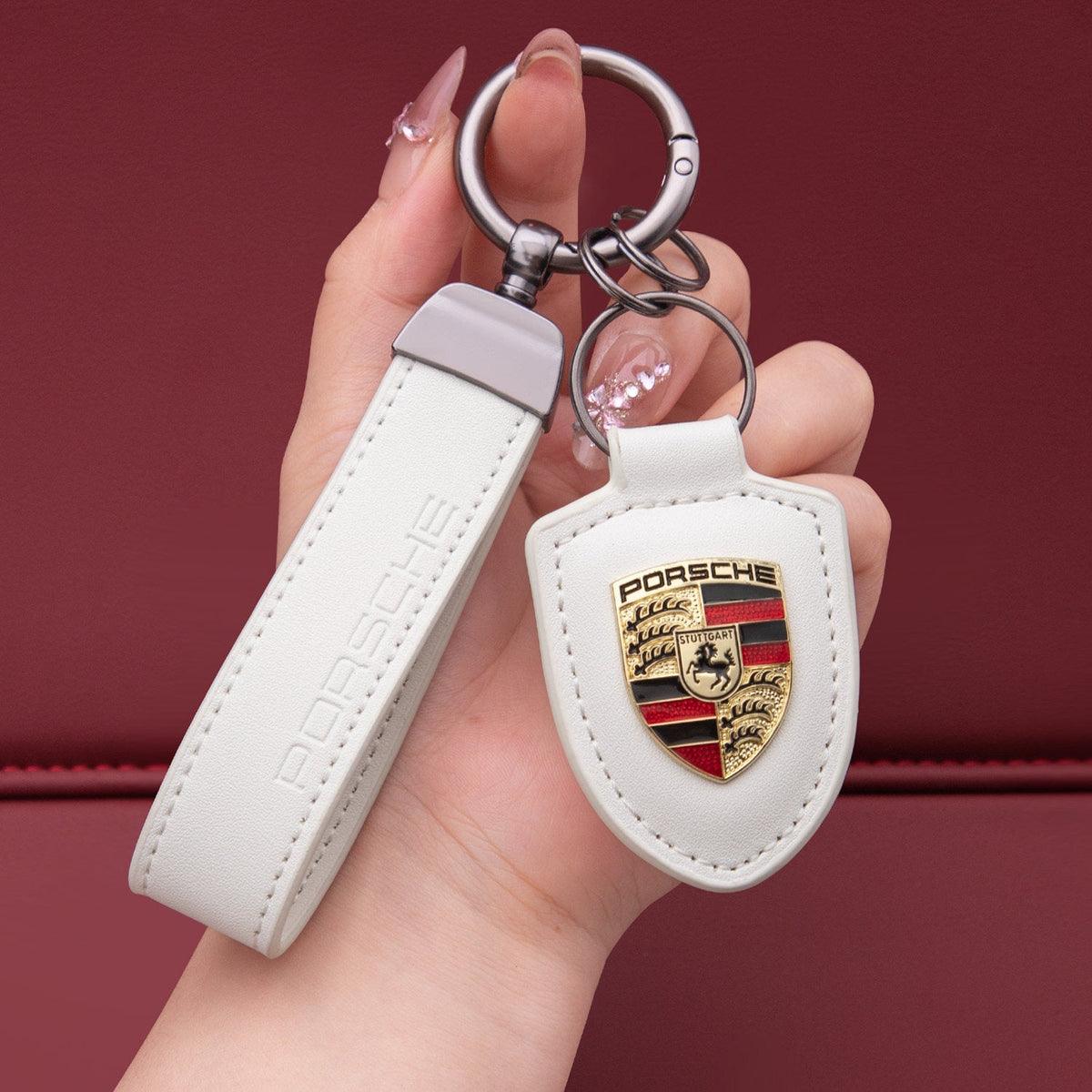 Originální kožená klíčenka Porsche