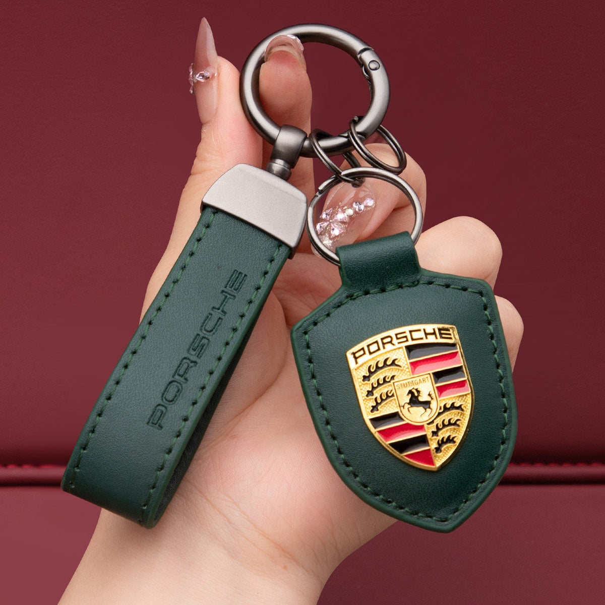 Originální kožená klíčenka Porsche