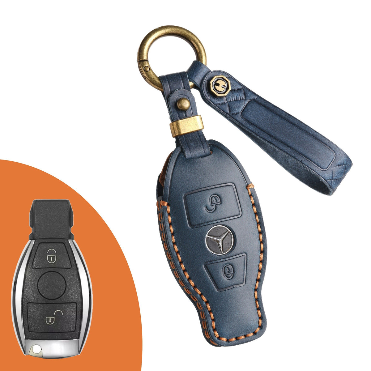 Top-Grain-Leder-Mercedes-Schlüsseletui