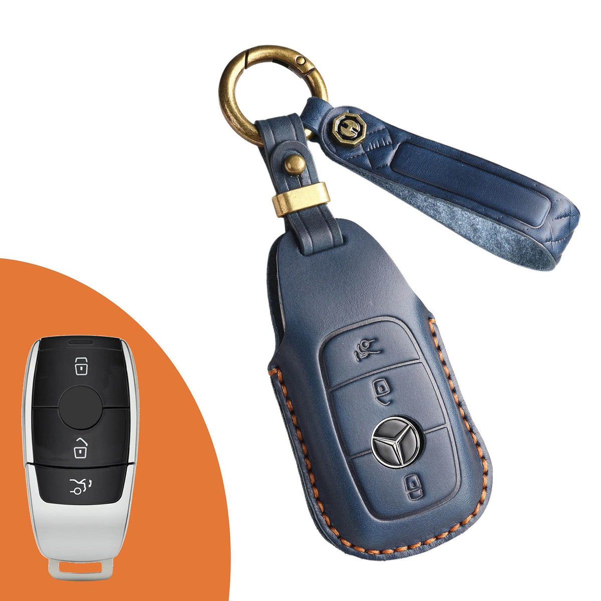 Top-Grain-Leder-Mercedes-Schlüsseletui