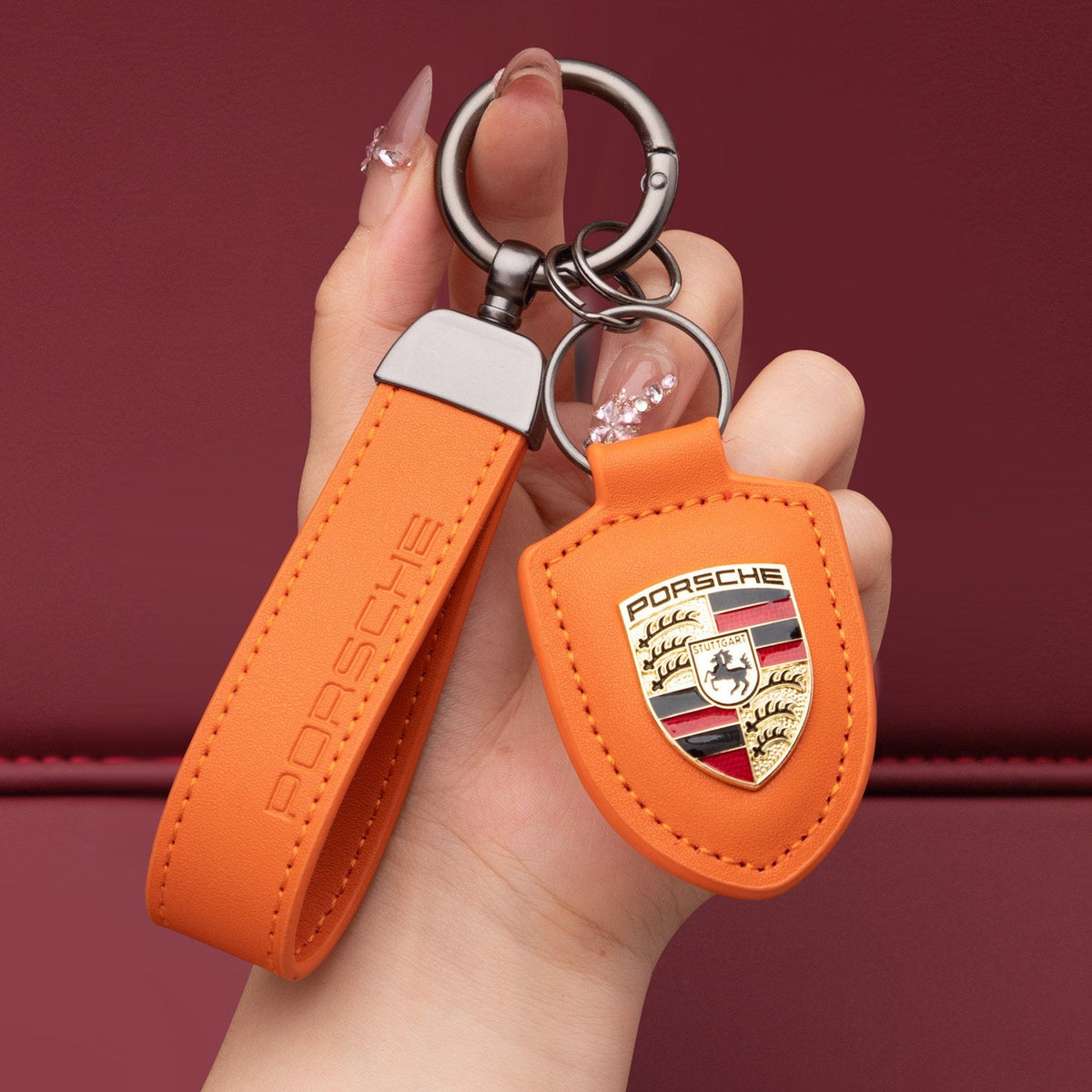 Originální kožená klíčenka Porsche
