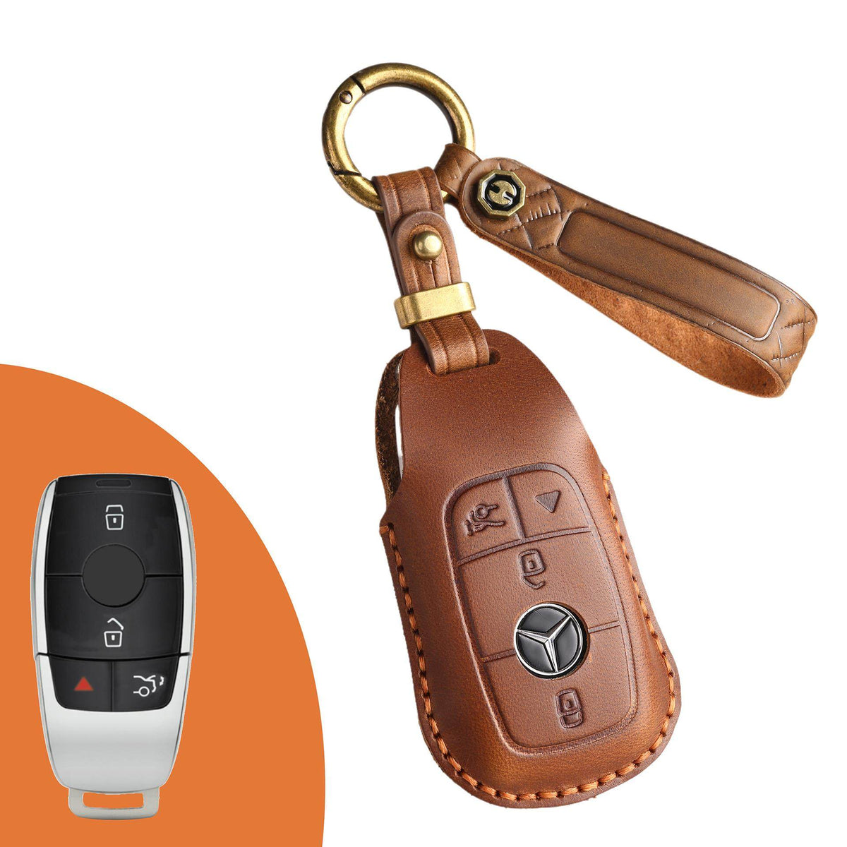 Top-Grain-Leder-Mercedes-Schlüsseletui